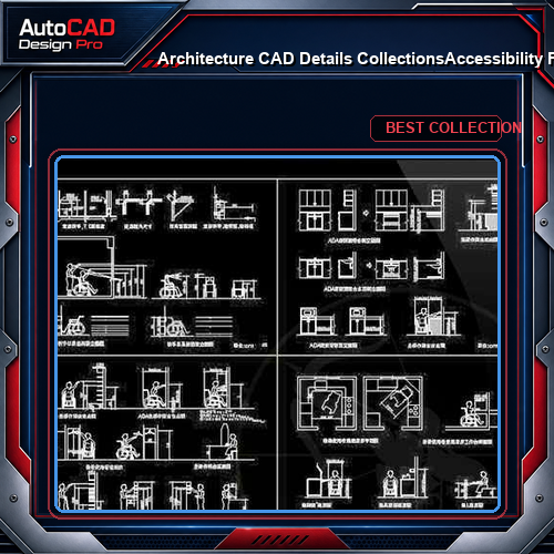 【Architecture CAD Details Collections】Accessibility Facilities,Handicap Facilities