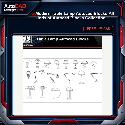 ★【 Modern Table Lamp Autocad Blocks】-All kinds of Autocad Blocks Collection