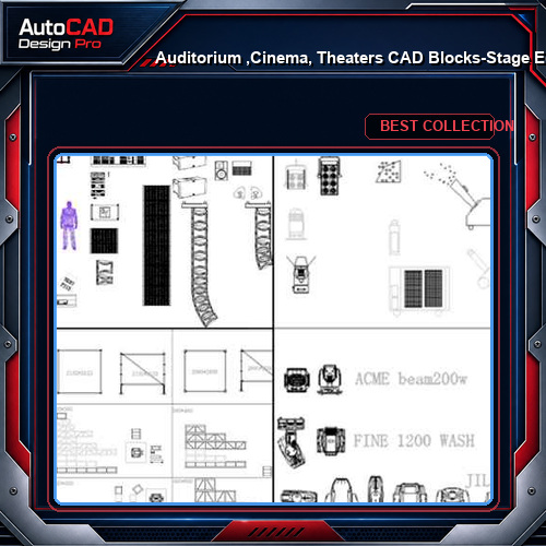★【Auditorium ,Cinema, Theaters CAD Blocks-Stage Equipment CAD Blocks V.2】@Cinema Design,Autocad Blocks,Cinema Details,Cinema Section,Cinema elevation design drawings