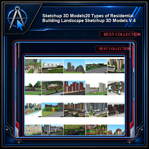 ★【Sketchup 3D Models】20 Types of Residential Building Landscape Sketchup 3D Models V.4