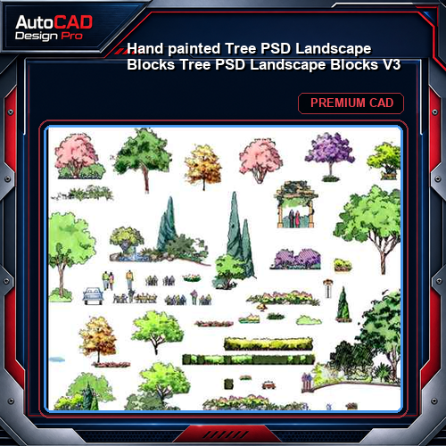 ★【 Hand painted Tree PSD Landscape Blocks 】Tree PSD Landscape Blocks V3