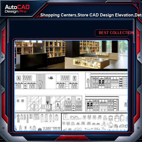 ★【Shopping Centers,Store CAD Design Elevation,Details Elevation Bundle】V.2@Shopping centers, department stores, boutiques, clothing stores, women's wear, men's wear, store design-Autocad Blocks,Drawings,CAD Details,Elevation