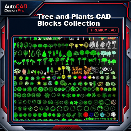 Tree and Plants CAD Blocks Collection