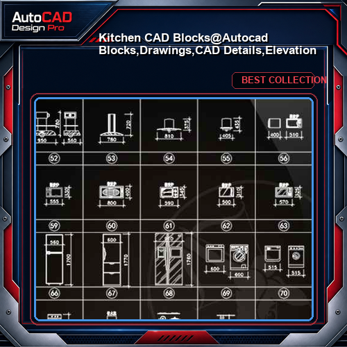 ★【Kitchen CAD Blocks】@Autocad Blocks,Drawings,CAD Details,Elevation