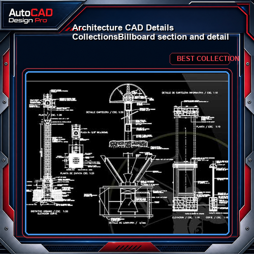 【Architecture CAD Details Collections】Billboard section and detail