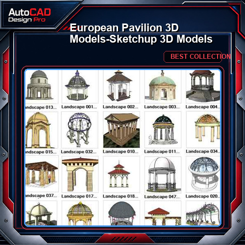 European Pavilion 3D Models-Sketchup 3D Models