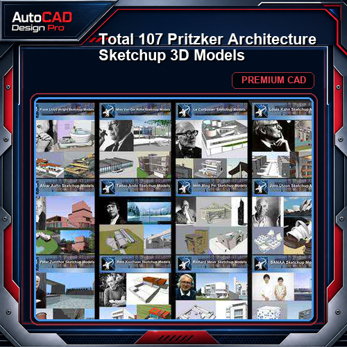 💎★Total 107 Pritzker Architecture Sketchup 3D Models★ (💎Best Recommanded!!)