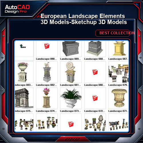 European Landscape Elements 3D Models-Sketchup 3D Models