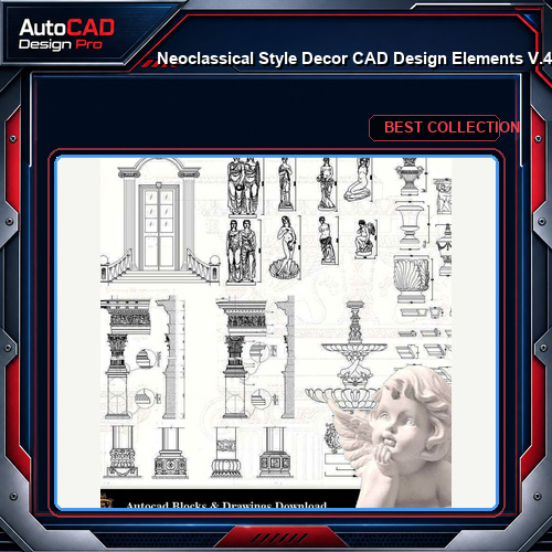 ★【Neoclassical Style Decor CAD Design Elements V.4】Neoclassical interior, Home decor,Traditional home decorating,Decoration