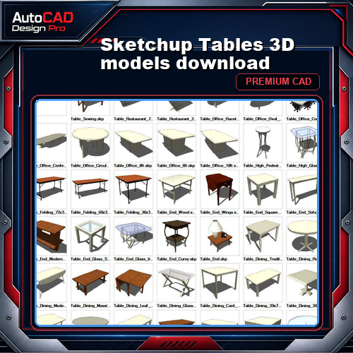 Sketchup Tables 3D models download