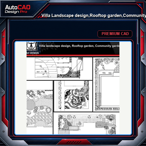 ★【Villa Landscape design,Rooftop garden,Community garden CAD Drawings Bundle V.4】All kinds of Landscape design CAD Drawings