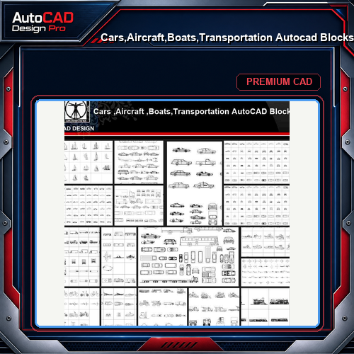 ★【Cars,Aircraft,Boats,Transportation Autocad Blocks Collections】All kinds of Transportation CAD Blocks