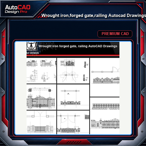 ★【Wrought iron,forged gate,railing Autocad Drawings】All kinds of Wrought iron CAD Drawings