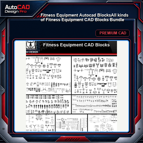 ★【Fitness Equipment Autocad Blocks】All kinds of Fitness Equipment CAD Blocks Bundle