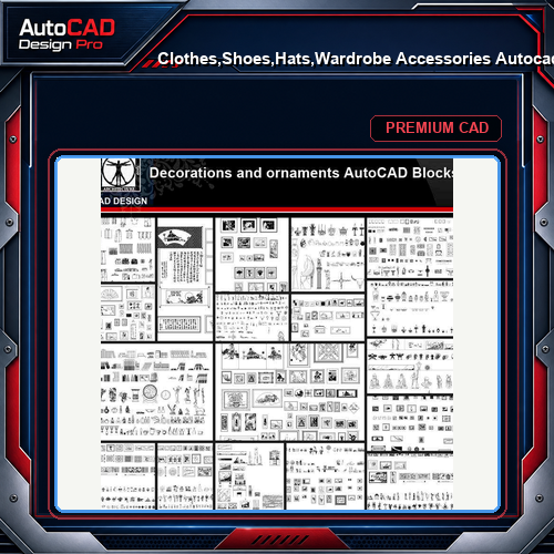 ★【Clothes,Shoes,Hats,Wardrobe Accessories Autocad Blocks Collections】All kinds of CAD Blocks