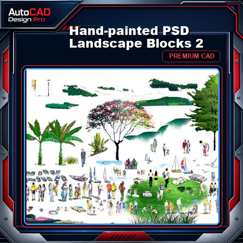 Hand-painted PSD Landscape Blocks 2