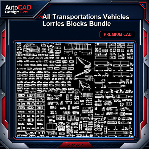 All Transportations Vehicles Lorries Blocks Bundle