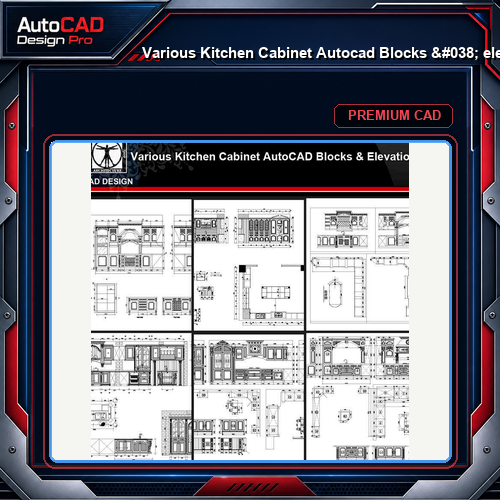 ★【Various Kitchen Cabinet Autocad Blocks & elevation V.3】All kinds of Kitchen Cabinet CAD drawings Bundle
