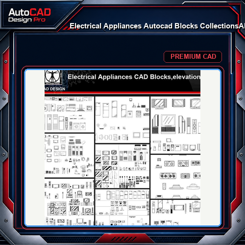 ★【Electrical Appliances Autocad Blocks Collections】All kinds of Electrical Appliances CAD Blocks