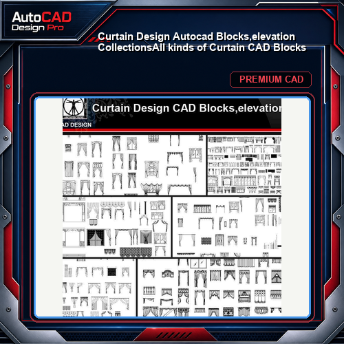 ★【Curtain Design Autocad Blocks,elevation Collections】All kinds of Curtain CAD Blocks