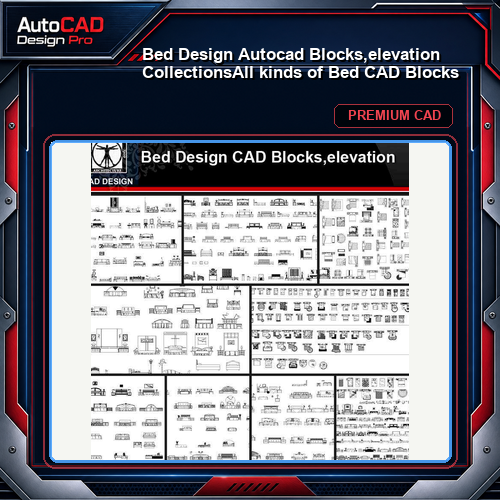 ★【Bed Design Autocad Blocks,elevation Collections】All kinds of Bed CAD Blocks