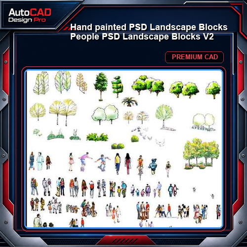 ★【 Hand painted PSD Landscape Blocks 】People PSD Landscape Blocks V2