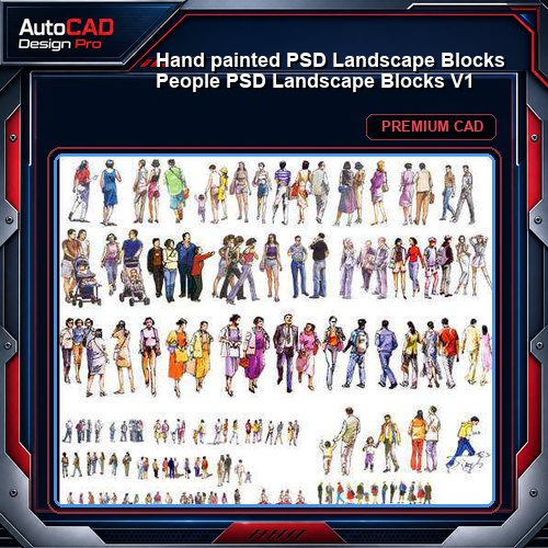 ★【 Hand painted PSD Landscape Blocks 】People PSD Landscape Blocks V1