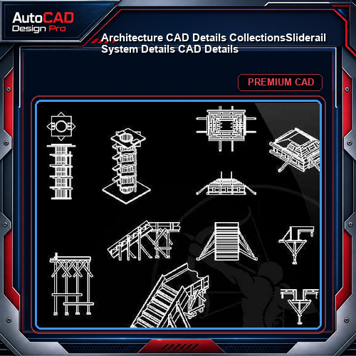 【Architecture CAD Details Collections】Sliderail System Details CAD Details