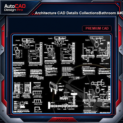 【Architecture CAD Details Collections】Bathroom & Toilet Ware CAD Blocks