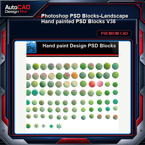 ★Photoshop PSD Blocks-Landscape Hand painted PSD Blocks V38