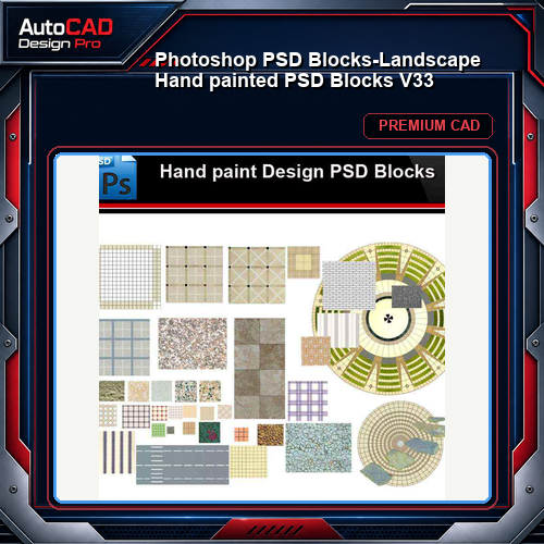 ★Photoshop PSD Blocks-Landscape Hand painted PSD Blocks V33
