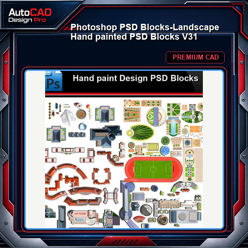 ★Photoshop PSD Blocks-Landscape Hand painted PSD Blocks V31