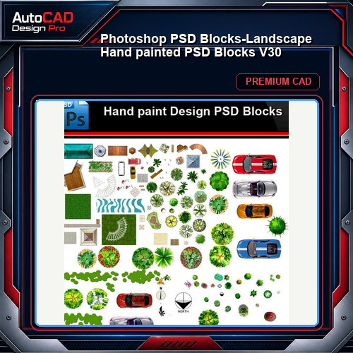 ★Photoshop PSD Blocks-Landscape Hand painted PSD Blocks V30