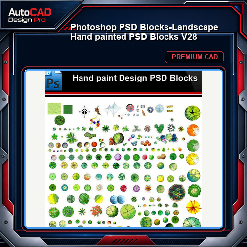 ★Photoshop PSD Blocks-Landscape Hand painted PSD Blocks V28