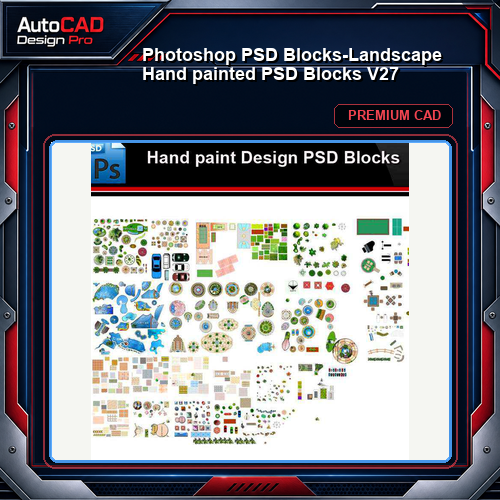 ★Photoshop PSD Blocks-Landscape Hand painted PSD Blocks V27