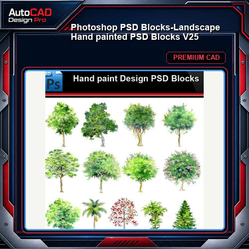 ★Photoshop PSD Blocks-Landscape Hand painted PSD Blocks V25