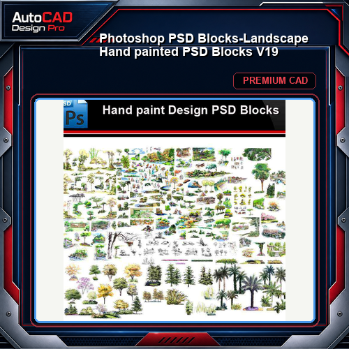 ★Photoshop PSD Blocks-Landscape Hand painted PSD Blocks V19