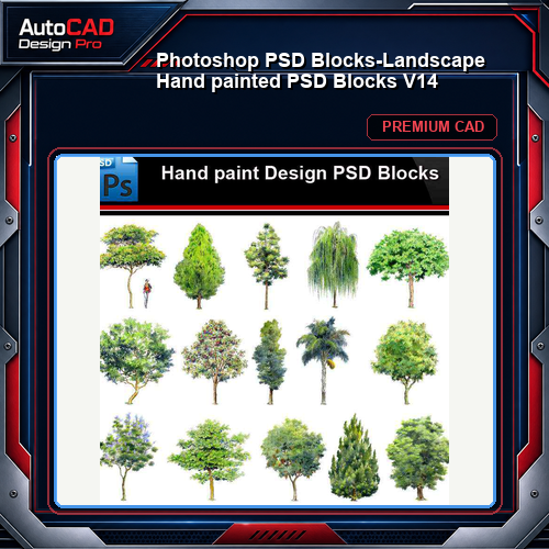 ★Photoshop PSD Blocks-Landscape Hand painted PSD Blocks V14