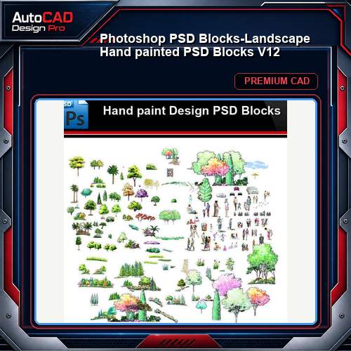 ★Photoshop PSD Blocks-Landscape Hand painted PSD Blocks V12