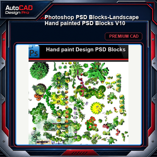 ★Photoshop PSD Blocks-Landscape Hand painted PSD Blocks V10