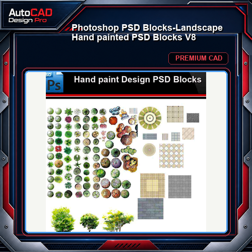 ★Photoshop PSD Blocks-Landscape Hand painted PSD Blocks V8