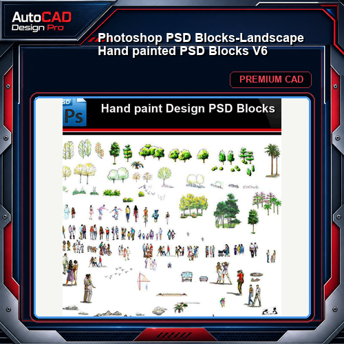 ★Photoshop PSD Blocks-Landscape Hand painted PSD Blocks V6