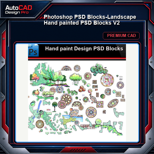 ★Photoshop PSD Blocks-Landscape Hand painted PSD Blocks V2