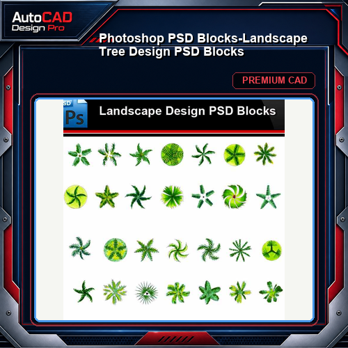 ★Photoshop PSD Blocks-Landscape Tree Design PSD Blocks