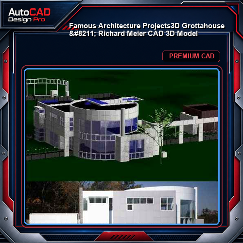 💎【Famous Architecture Projects】3D Grottahouse - Richard Meier CAD 3D Model