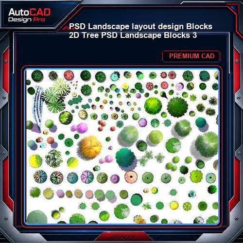 ★【PSD Landscape layout design Blocks 】 2D Tree PSD Landscape Blocks 3