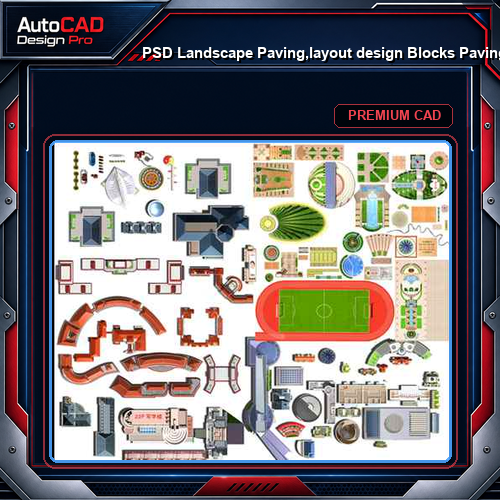 ★【PSD Landscape Paving,layout design Blocks 】Paving,layout design 2D Plan PSD Landscape Blocks V2
