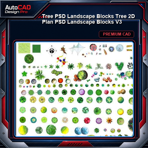 ★【 Tree PSD Landscape Blocks 】Tree 2D Plan PSD Landscape Blocks V3