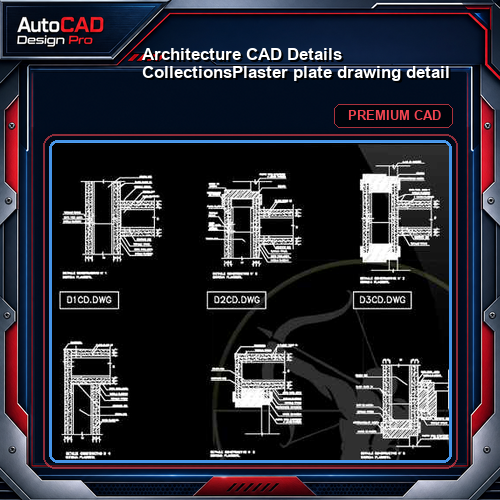 【Architecture CAD Details Collections】Plaster plate drawing detail