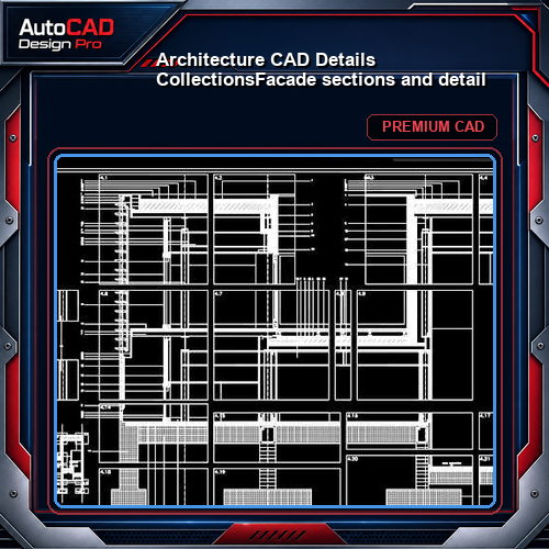 【Architecture CAD Details Collections】Facade sections and detail